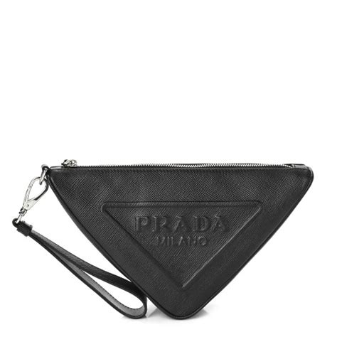 prada vela medium triangle wristlet|Enameled Metal Triangle Vela Bucket Wristlet .